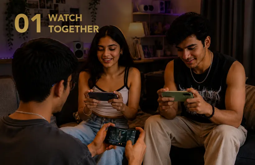 Pick a film, invite a friend and watch in perfect sync from anywhere, sharing the same scene, moment and feelings together.