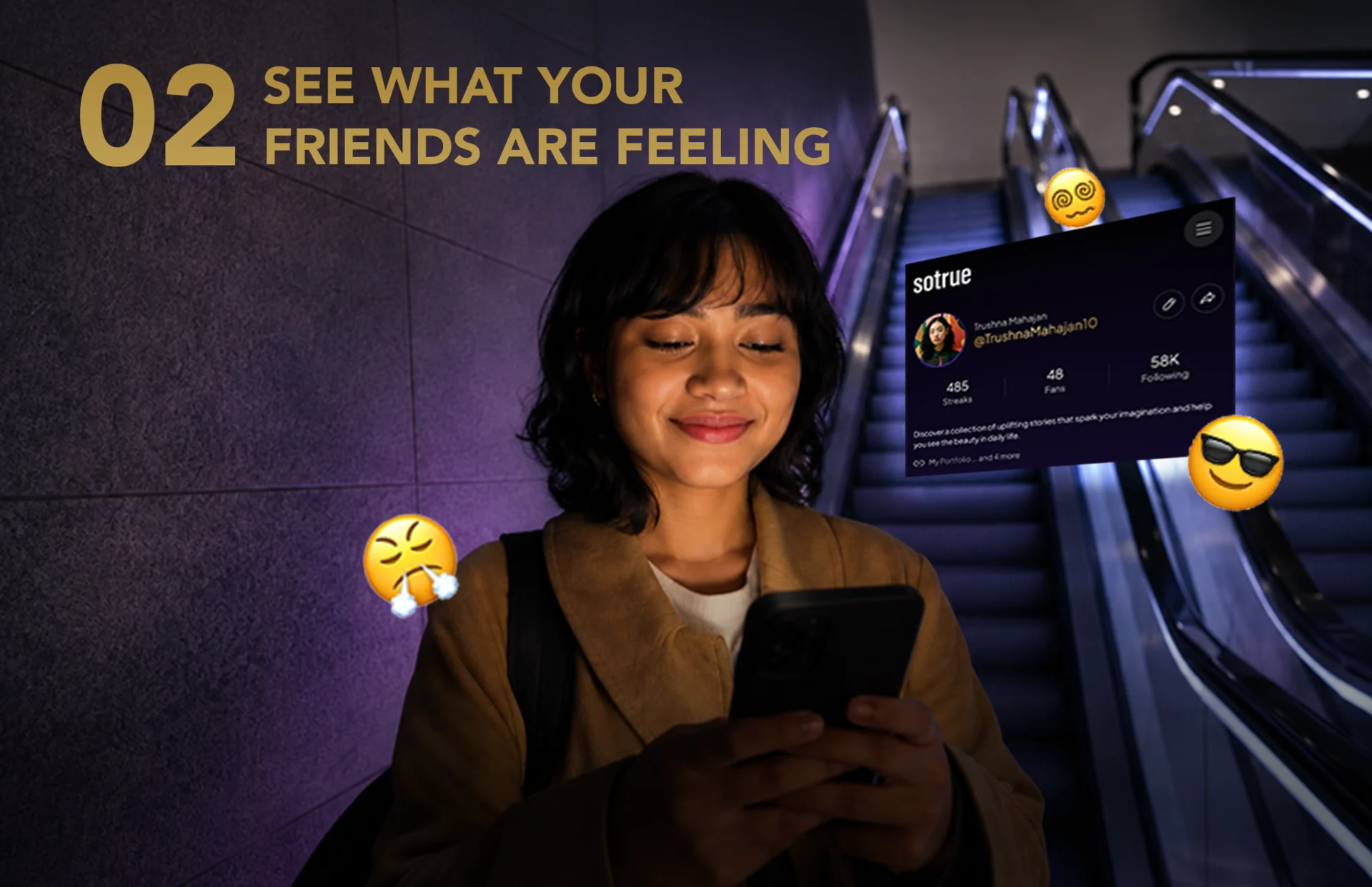 When you watch a slice your friend has seen, their reaction appears where they felt it, making the scene feel like you watched it together.